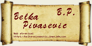 Belka Pivašević vizit kartica